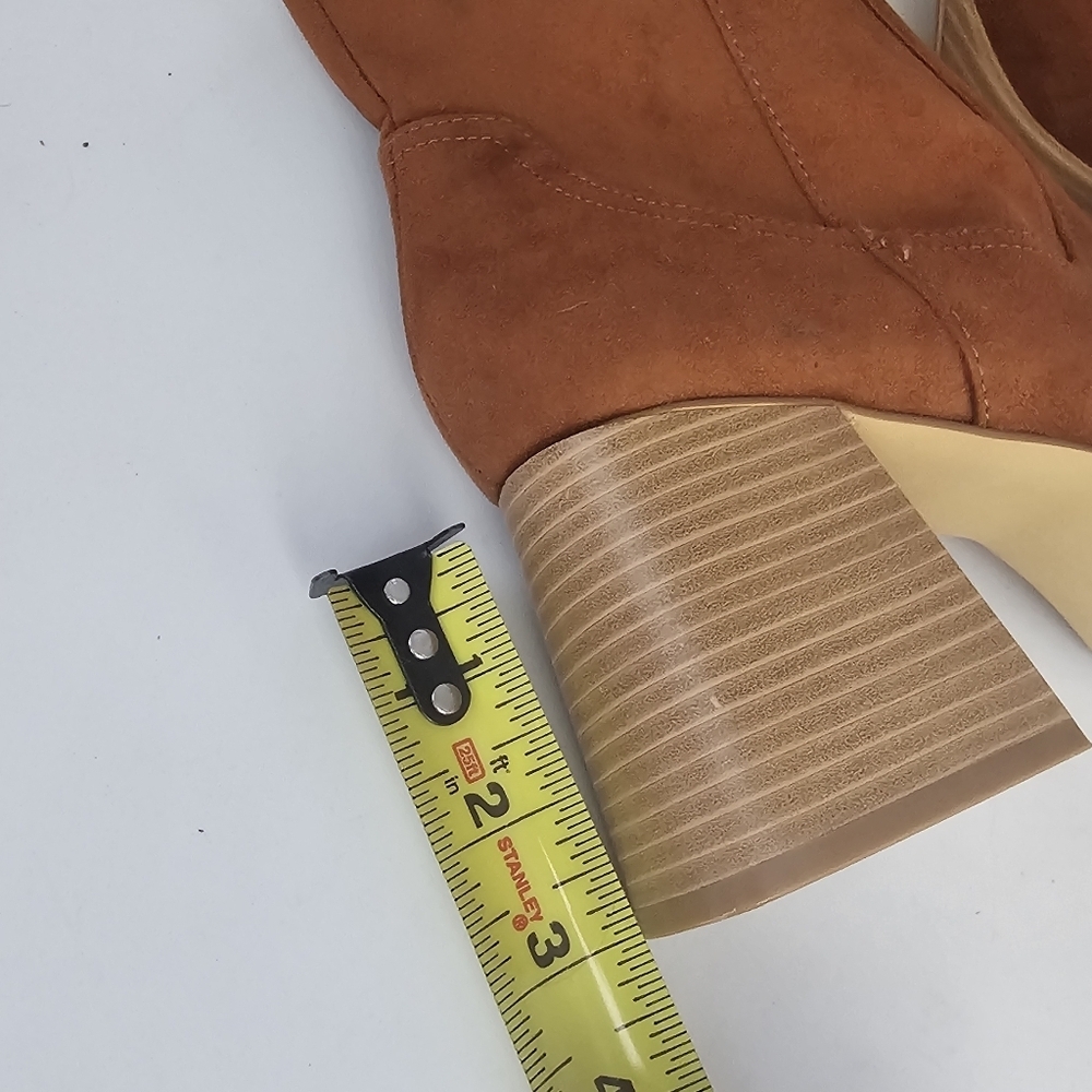 BP Keyla Platform Ankle Booties Brown Faux Suede Size 9 - Picture 9 of 10